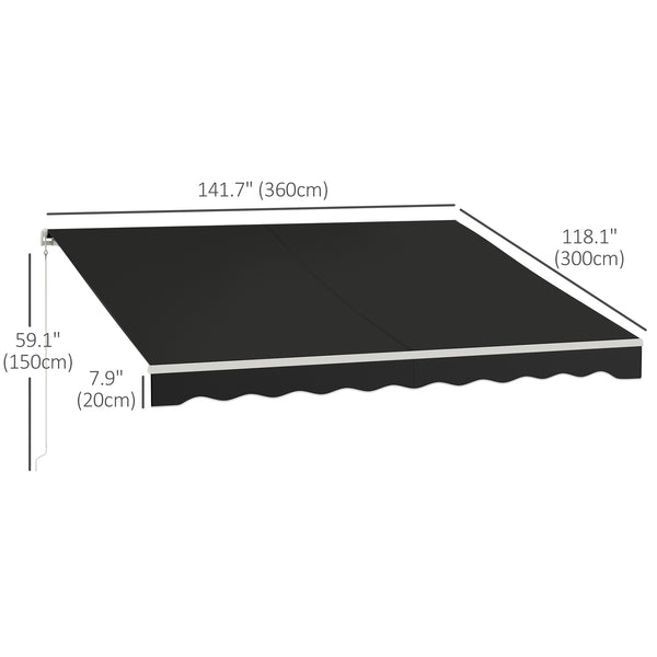 Store banne rétractable électrique 12'x10', avec télécommande, noir