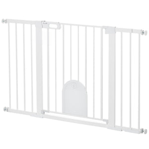 Barrière de sécurité extra large avec petite porte, blanche
