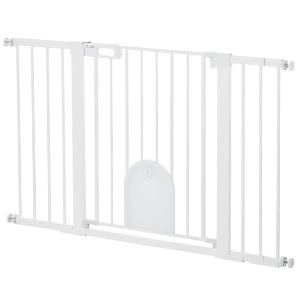 Barrière de sécurité extra large avec petite porte, blanche