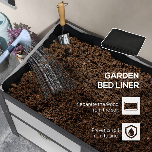 Jardinière surélevée en bois avec rangement