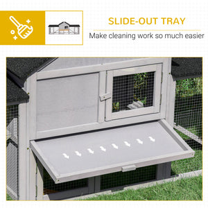 Wooden hutch with double run and sliding ramps