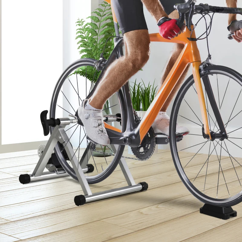 Support magnétique pour vélo d'intérieur avec broche à dégagement rapide, Argent