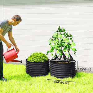 Ensemble de 2 bacs à jardin surélevés avec bordure de sécurité