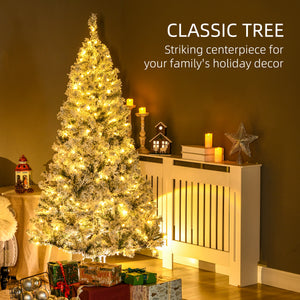 Sapin de Noël artificiel de 6 pieds pré-éclairé  avec lumière LED blanc chaud