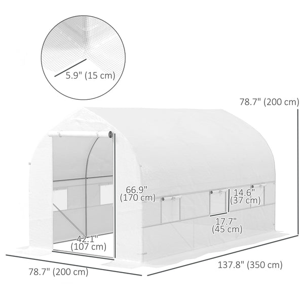Portable garden tunnel greenhouse - White