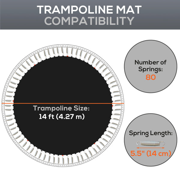Replacement mat for 14-foot trampoline, black 