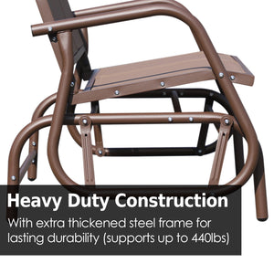 Fauteuil berçant 2 places avec tissu en maille respirante, marron café