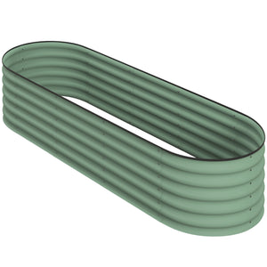 Jardinière surélevée en acier galvanisé avec bordure de sécurité, verte