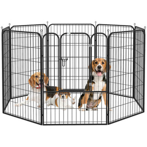 8-Panel Heavy-Duty Metal Playpen