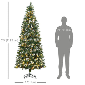 Sapins de Noël décoratif de 7,5 pieds pré-éclairé avec ouverture automatique