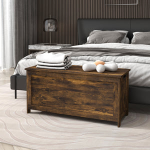 Coffre de rangement avec 2 charnières de sécurité, marron rustique