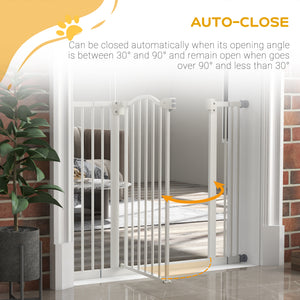 Barrière pour chien extra haute avec porte, blanche