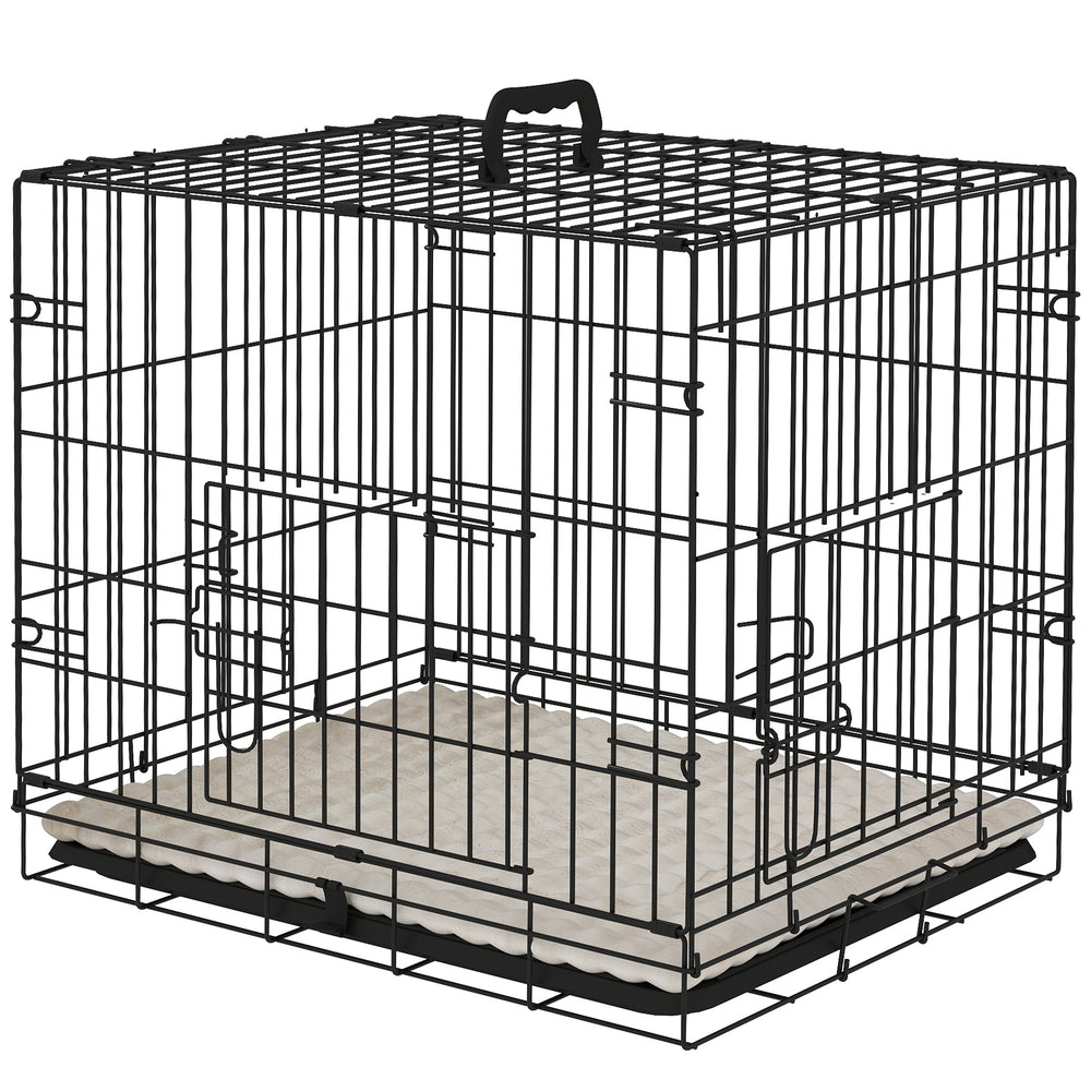 Cage with 2 doors and soft cushion, black