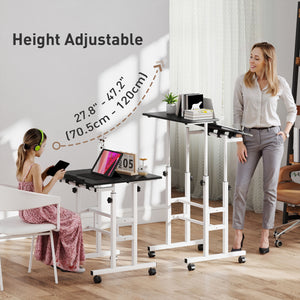 Sit-stand desk with casters, black