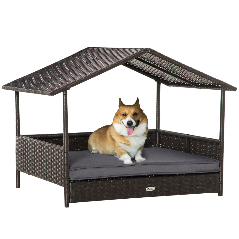Lit pour chien en osier avec coussin