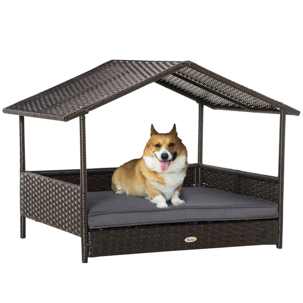 Lit pour chien en osier avec coussin