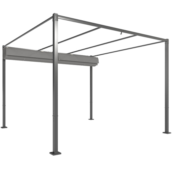 Pergola 10 x 10 rétractable avec fixation magnétique, grise