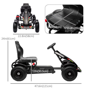 Children's pedal go-kart, black