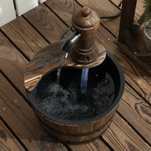 Fontaine de jardin avec pompe électrique pour porche, terrasse, cour, carbonisée