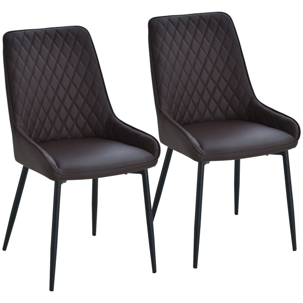 Set of 2 padded kitchen chairs, black