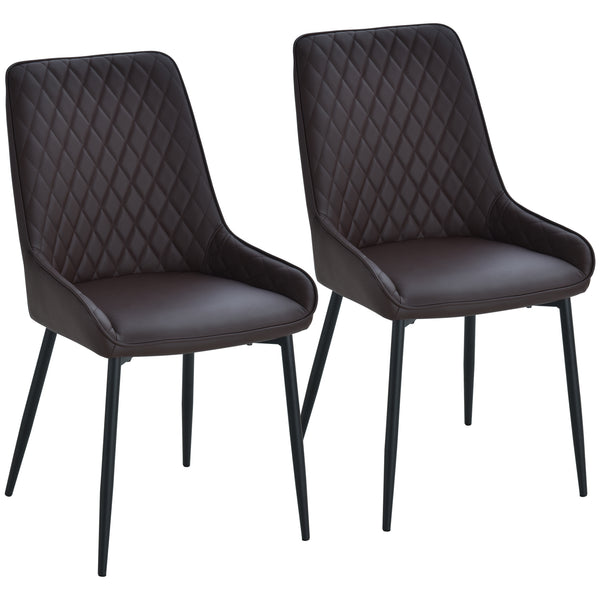Set of 2 padded kitchen chairs, black