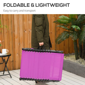 Chaise longue pliante avec appui-tête, violet