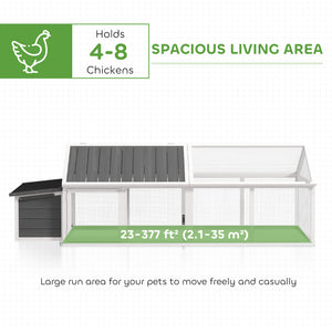 Coop with nesting box, wooden roof and side door for 4 to 8 chickens