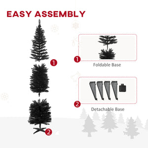 Sapin de Noël artificiel noir de 7 pieds en forme de crayon