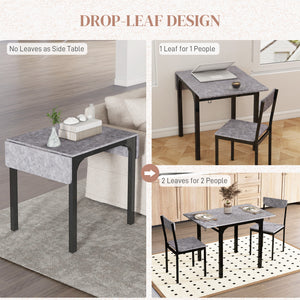 Ensemble pliantes table et chaises pour 2 personnes, gris