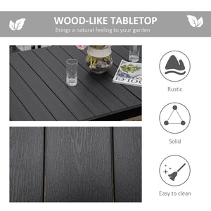 Table de jardin rectangulaire en aluminium, noire