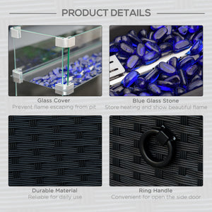 Table foyer au propane 50 000 BTU, noir