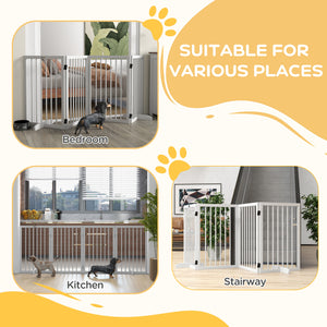 Barrière pour animaux de compagnie autoportante, blanche