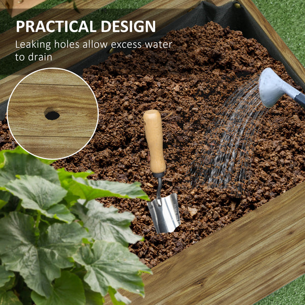 Jardinière en bois avec treillis à 4 roues