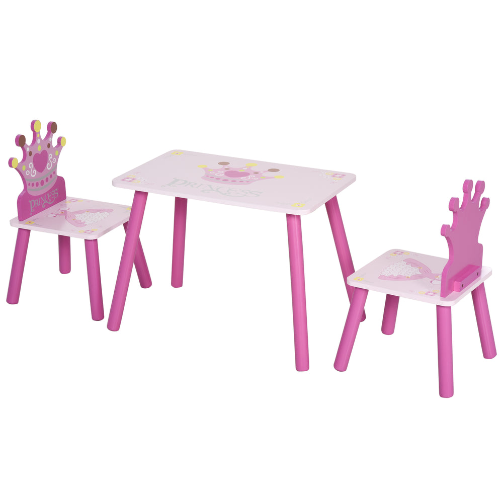 Set of 3 wooden chairs for children from 2 to 4 years old, pink