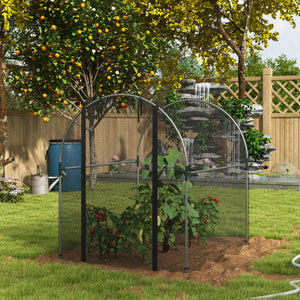 Grow cage with roll-up zippered door