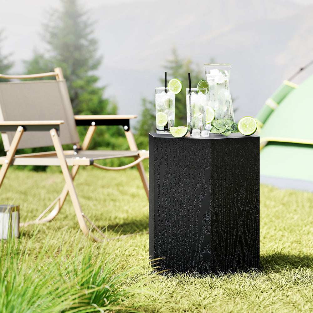 Table d'appoint hexagonale avec 4 pieds réglables, noire