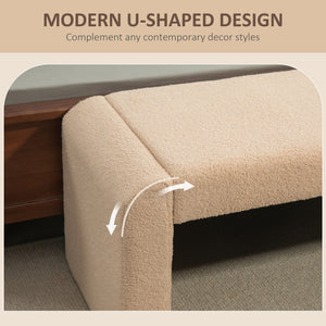 Banc de chambre rembourré, marron clair