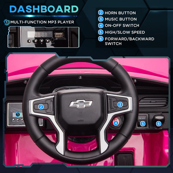 Licensed 12V Chevrolet Tahoe with Parental Remote, Pink