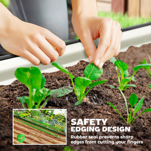 Jardinière surélevée galvanisée, aspect bois brun