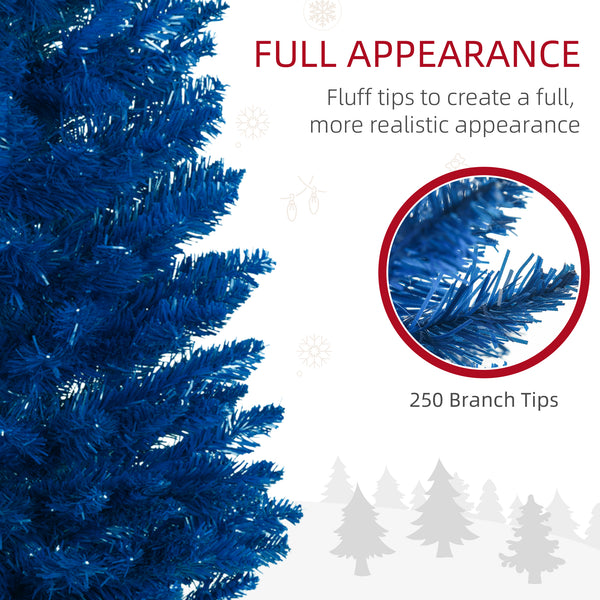 Sapin de Noël artificiel bleu mince de 5 pieds