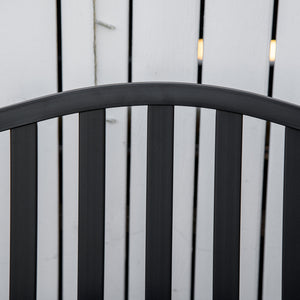 Banc d'extérieur en métal avec table centrale relevable pour 2 à 3 personnes, noir