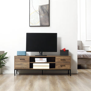 Meuble pour téléviseur jusqu'à 50 pouces avec porte, rangement ouvert et tiroirs