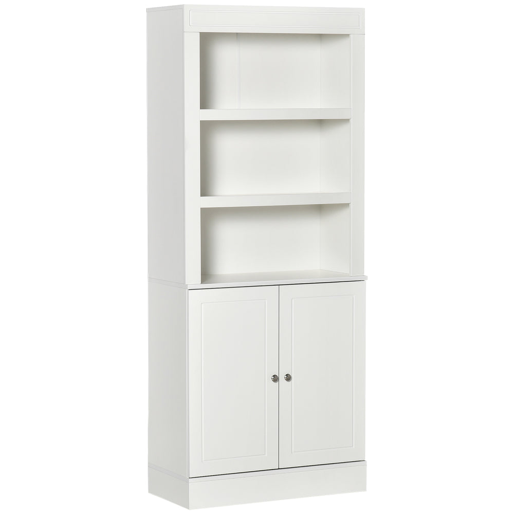 Buffet de cuisine avec étagères à 6 niveaux, blanc, aspect bois