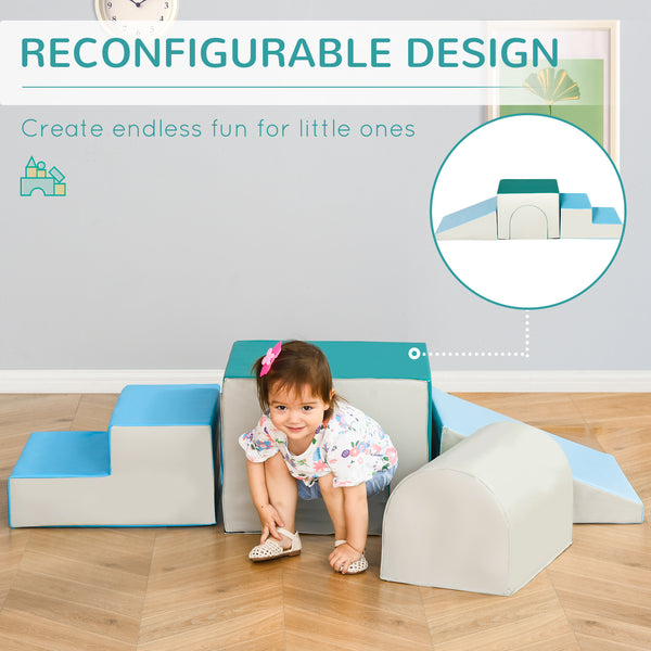 Blocs d'escalade en mousse, bleu/vert