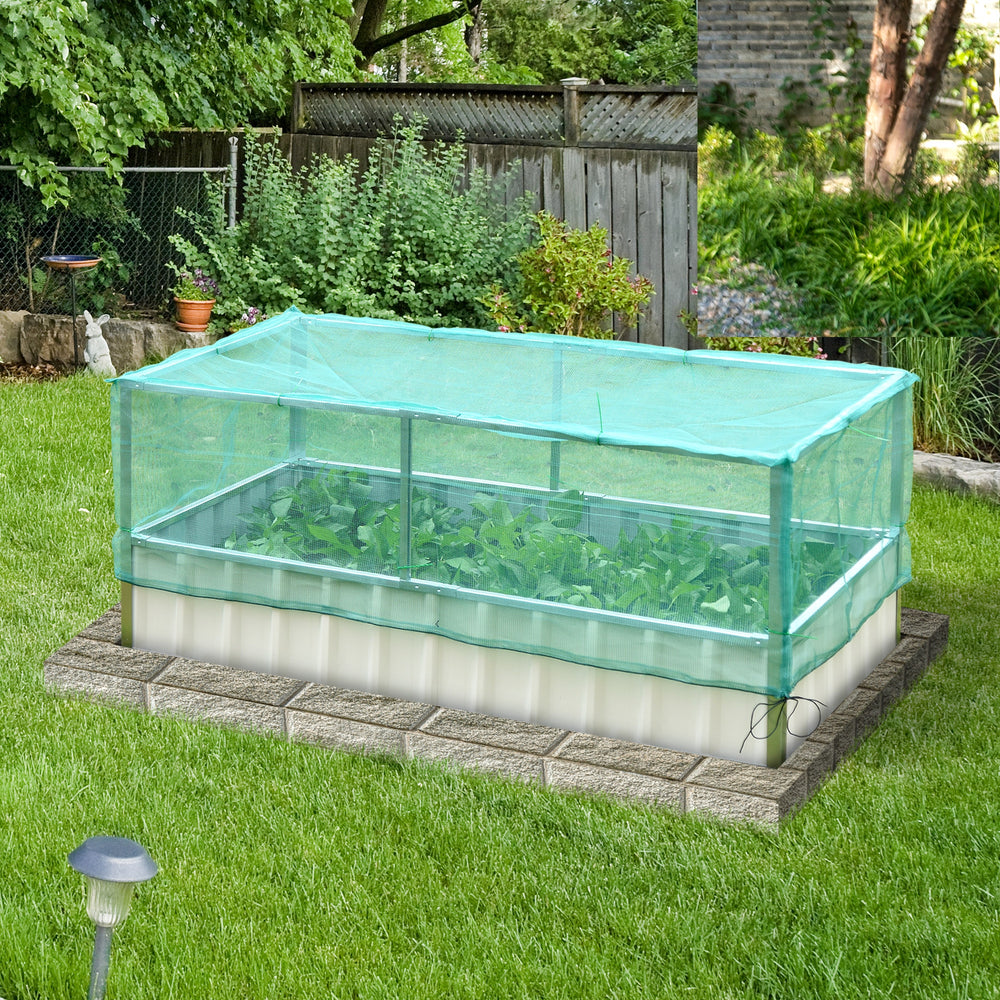 Raised planter with netting, green 
