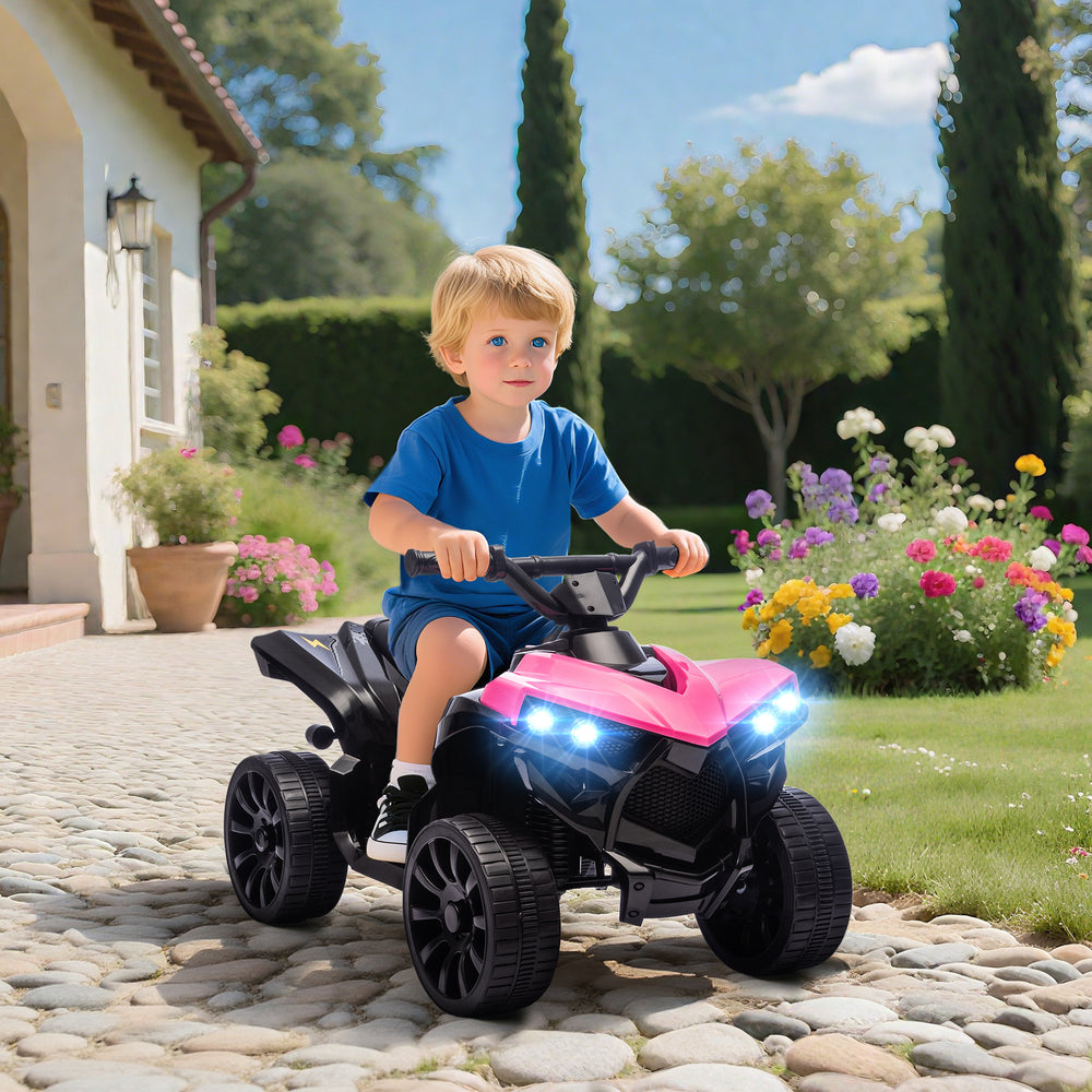 VTT électrique 6 V avec musique et phares à LED, rose