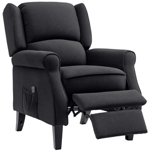 Fauteuil de massage par vibrations pour salon, avec repose-pieds extensible, télécommande, poche, noir