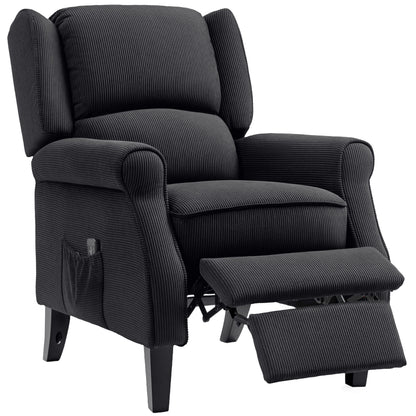 Fauteuil de massage par vibrations pour salon, avec repose-pieds extensible, télécommande, poche, noir