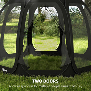 Tente moustiquaire pliable avec sac de transport et 2 portes, noire