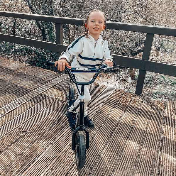 Adjustable Kids Pro Stunt Scooter Children Street Bike Bicycle Ride On with 12” Tire (Black)